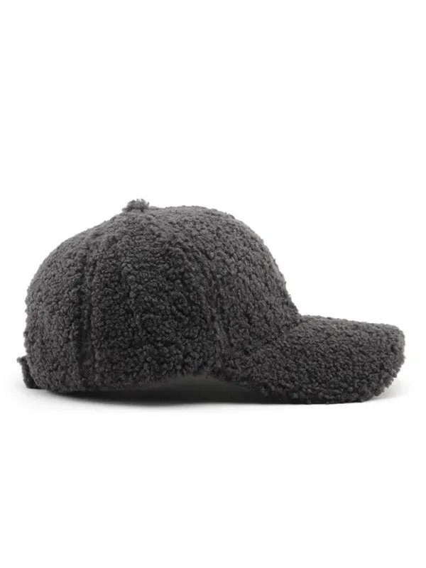Black Artificial Wool Cap