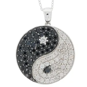 Black Diamond Sterling Silver Pendant with Diamond Accent