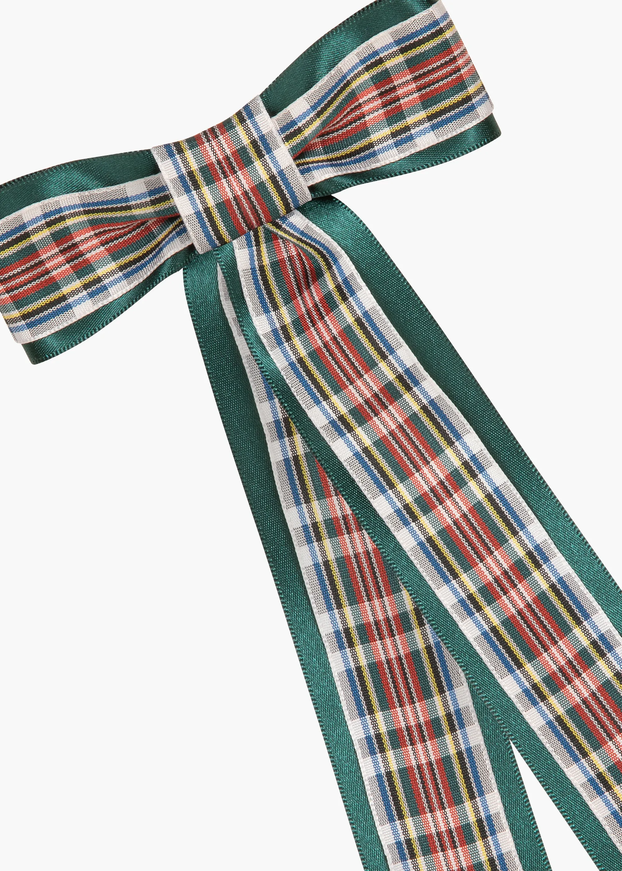 Blaire Bow Barrette -- Green Multi