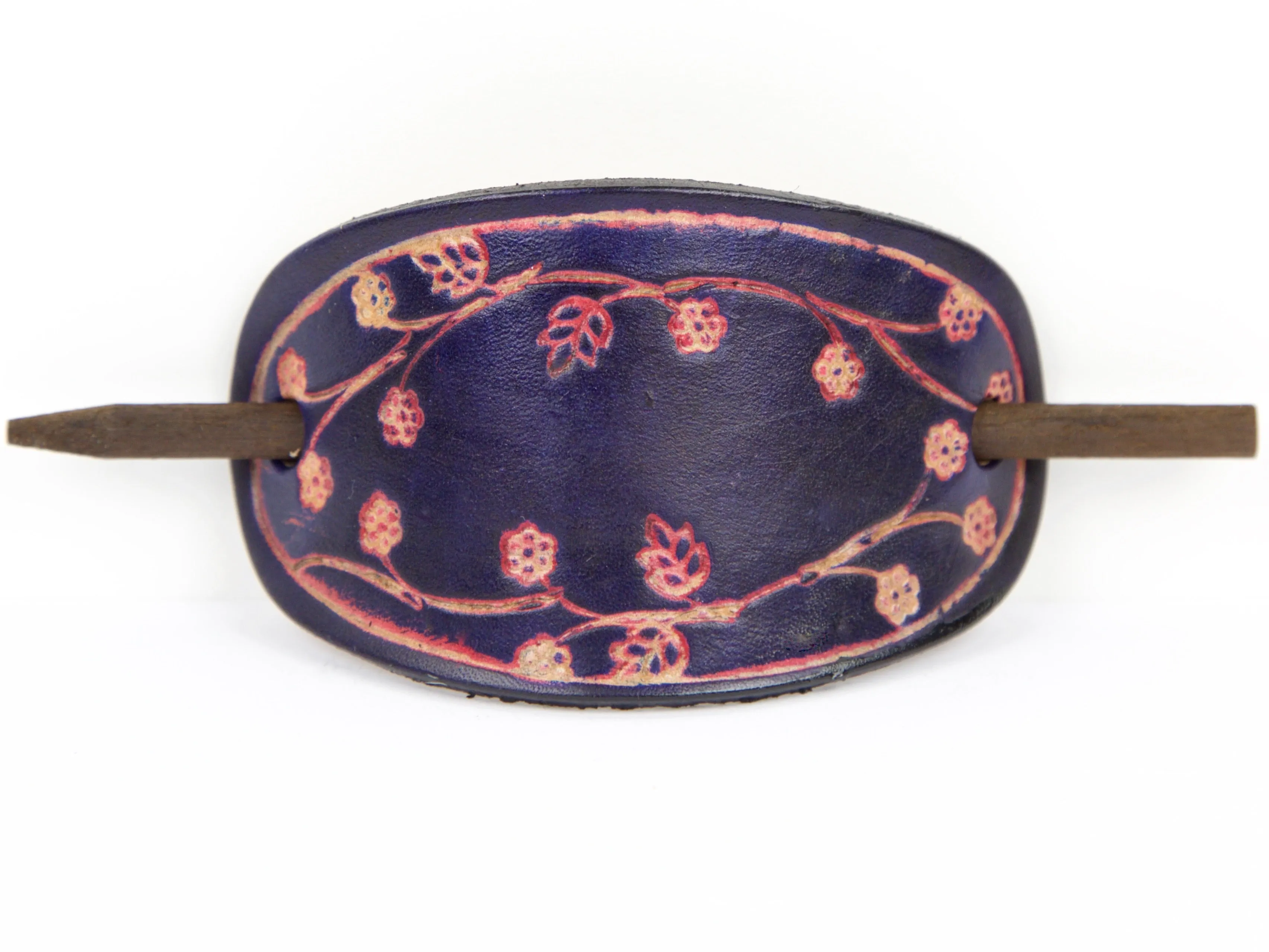 Blooming Vine Leather Hair Barrette