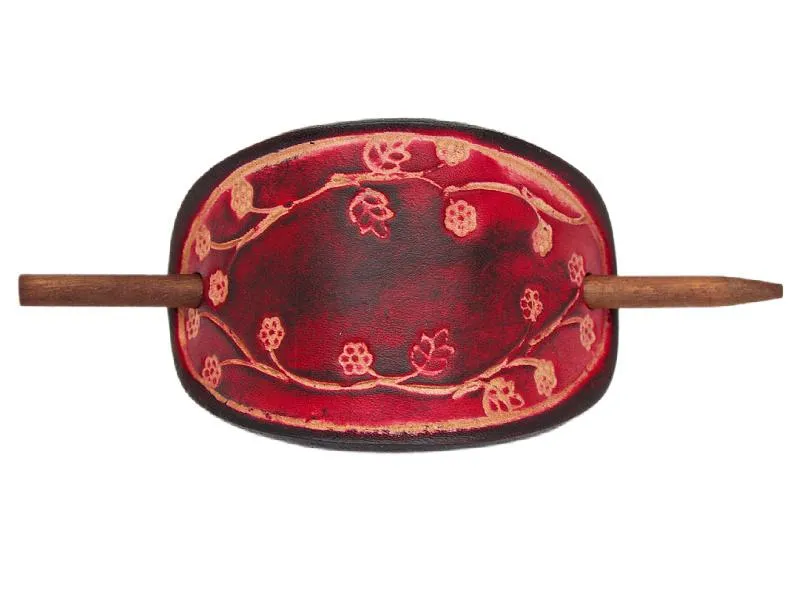 Blooming Vine Leather Hair Barrette