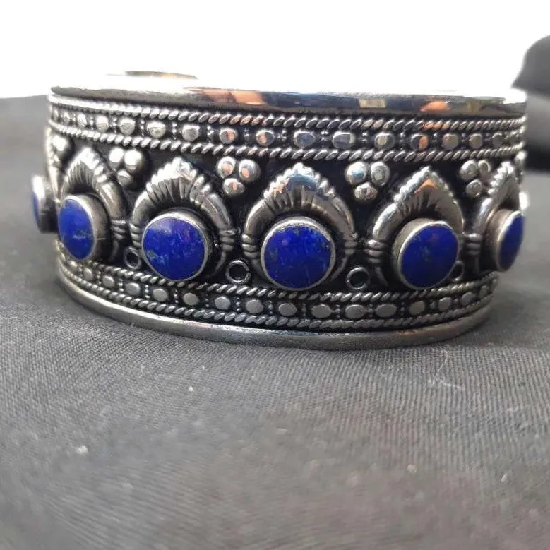 Boho Kuchi Cuff Bracelet With Stones