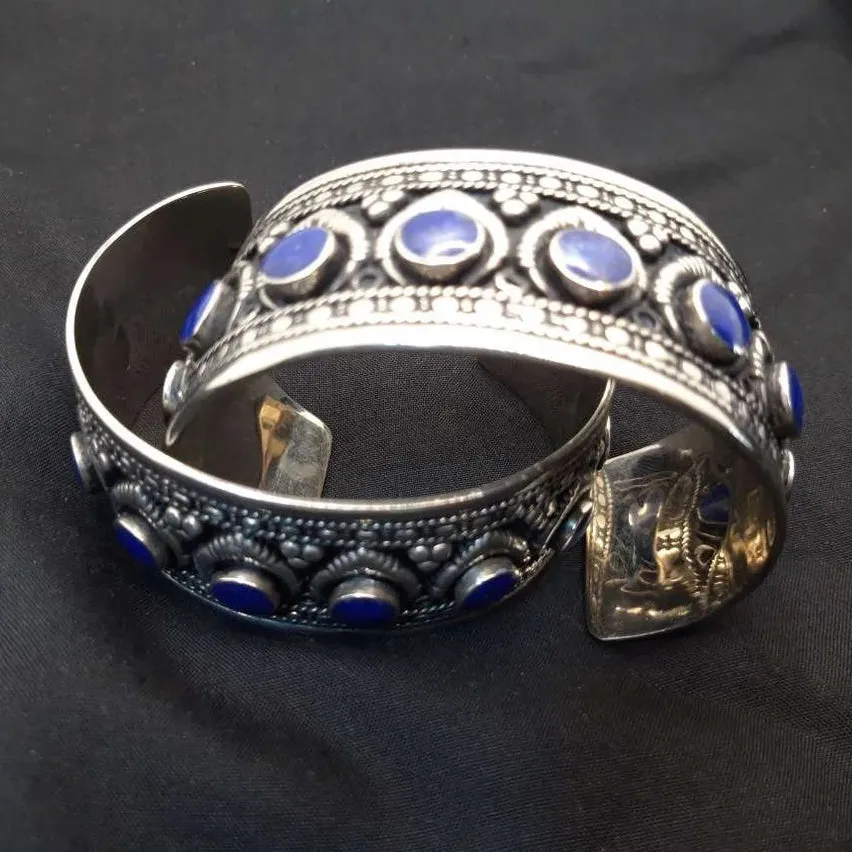 Boho Kuchi Cuff Bracelet With Stones
