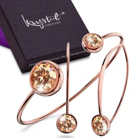 Boxed Precious Bangle And Earrings Set Embellished with SWAROVSKI Crystals