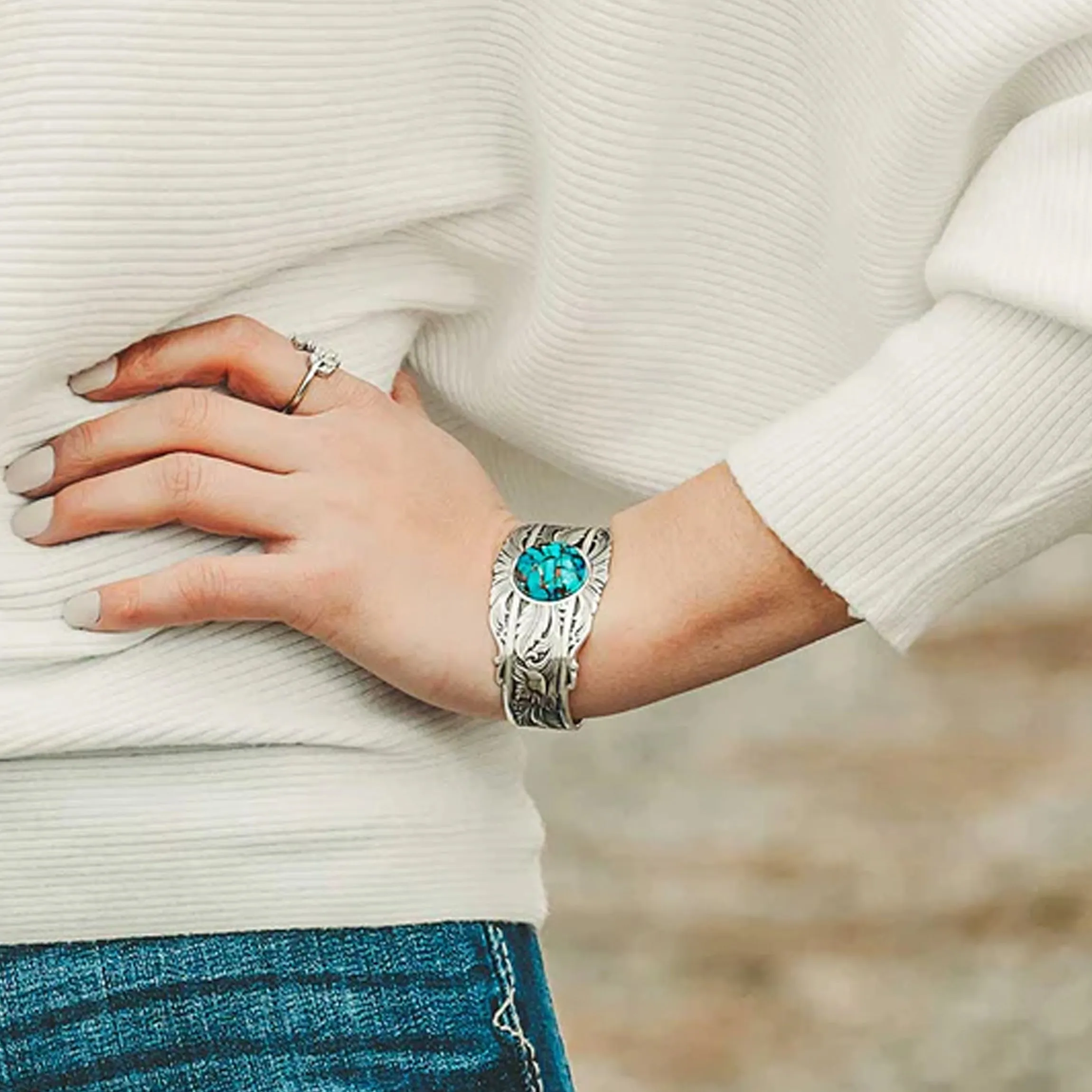 Bracelet | Sheridan Blue Turquoise Cuff