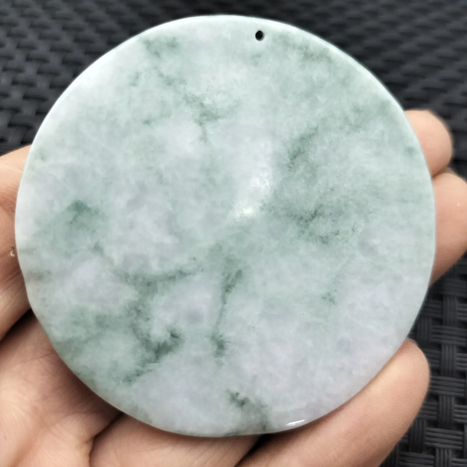 Certified Floral Green Natural Type A Jadeite Carved Dragon Bead Pendant Necklace