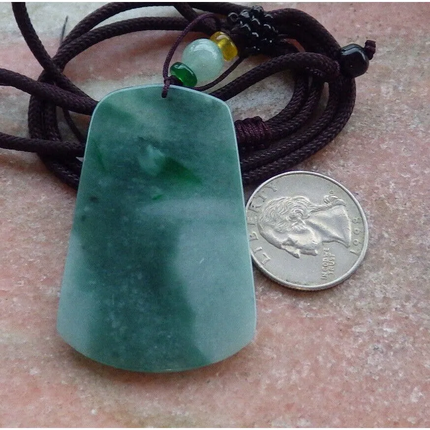 Certified Green Natural A Jade Pendant Bird Phoenix Flower Necklace