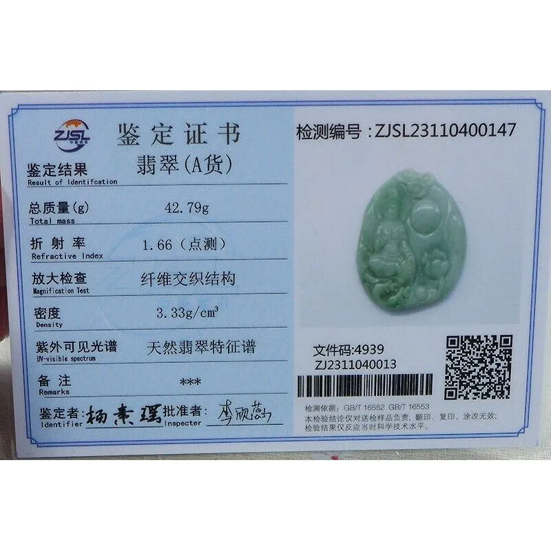 Certified Natural Type A Jadeite Jade Lotus Kwan-Yin Pendant Necklace