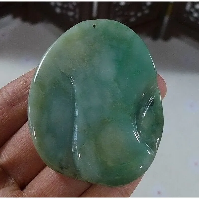 Certified Natural Type A Jadeite Jade Lotus Kwan-Yin Pendant Necklace