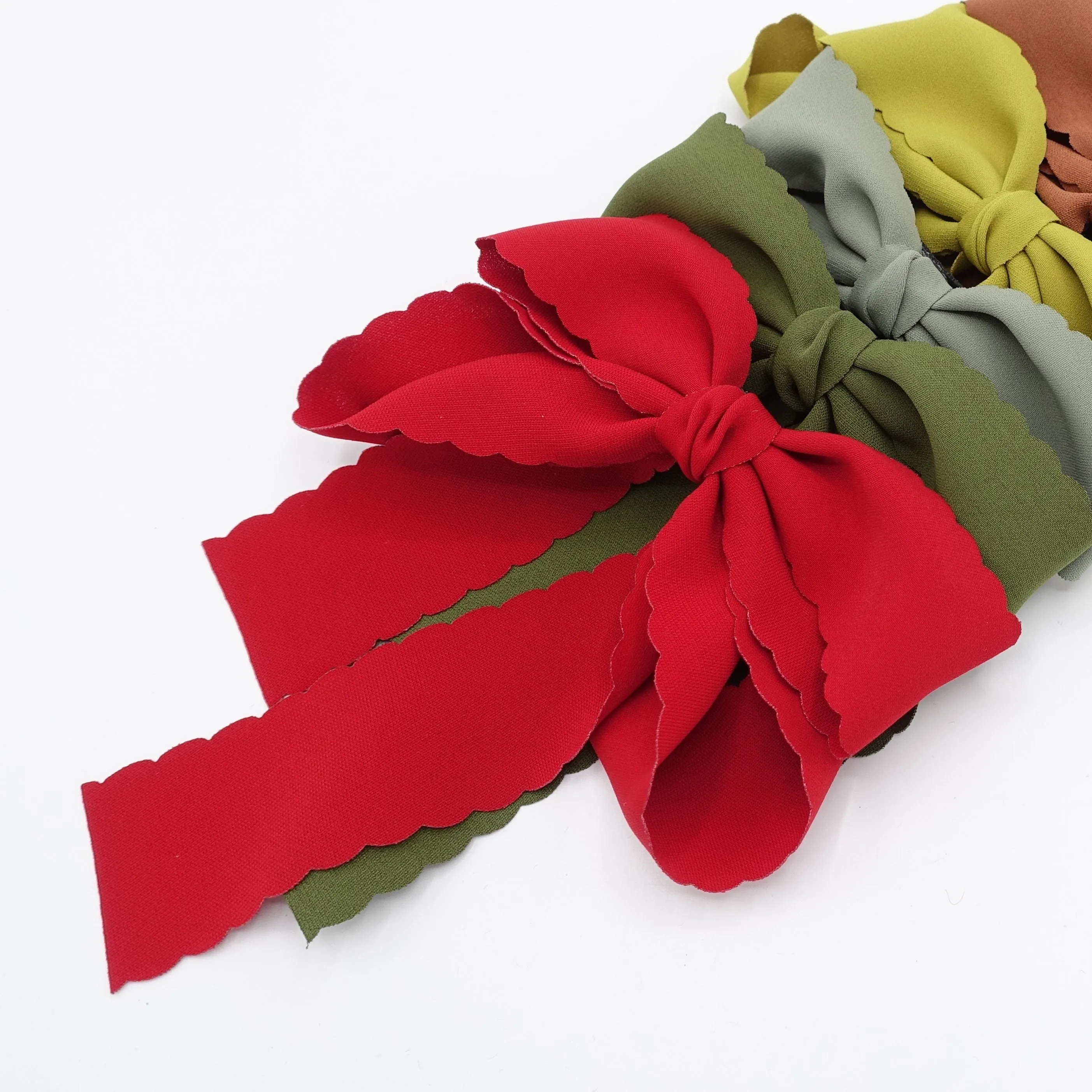 chiffon wave half tail hair bow for women