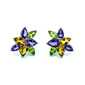 Citrine, Amethyst, and Peridot Earrings