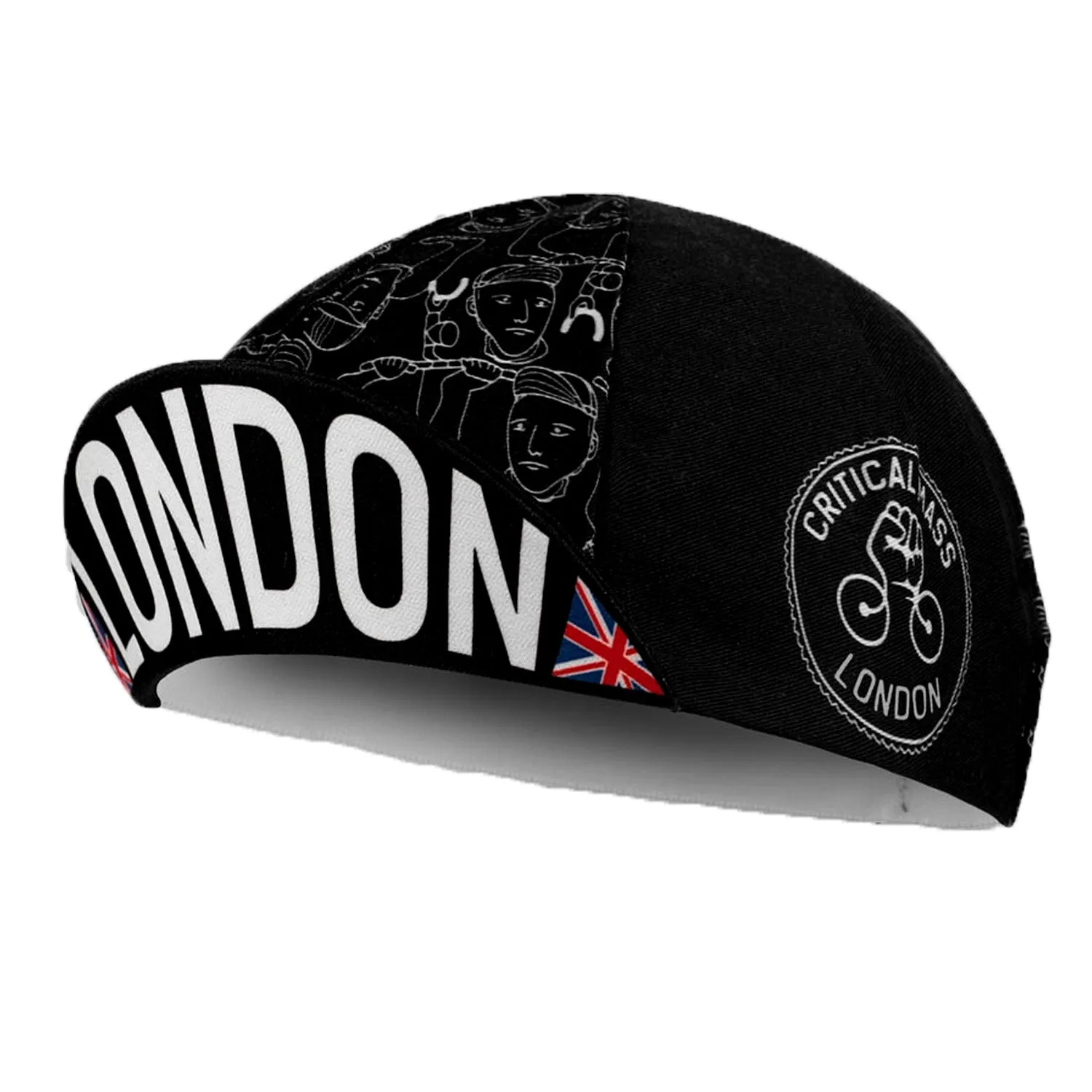Classic Retro Black Polyester Cycling Caps Great Britain Quick Drying Road Bike Team Hat Outdoor Sports Moisture Wicking