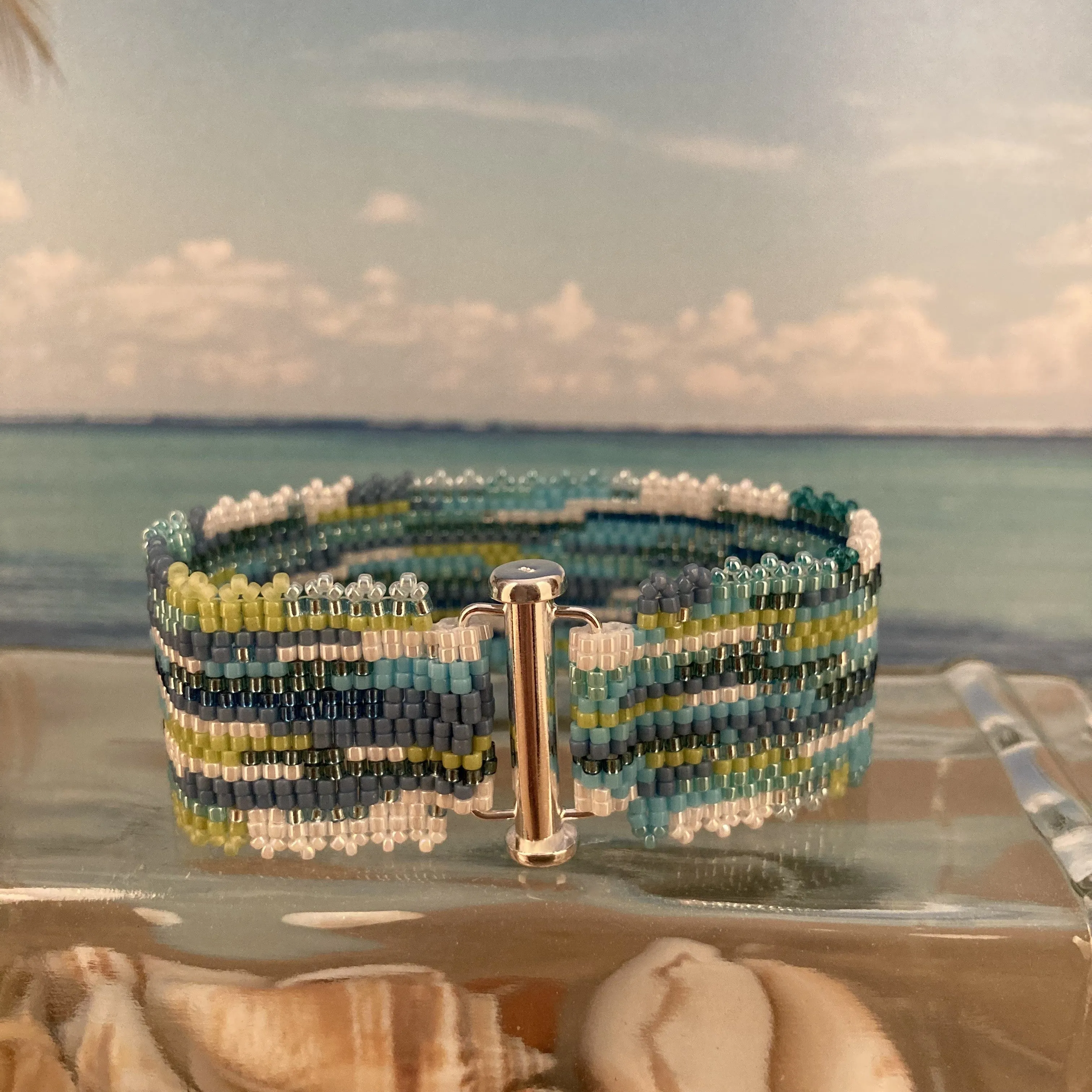 Colors of the Caribbean Peyote Bracelet and Earrings Set