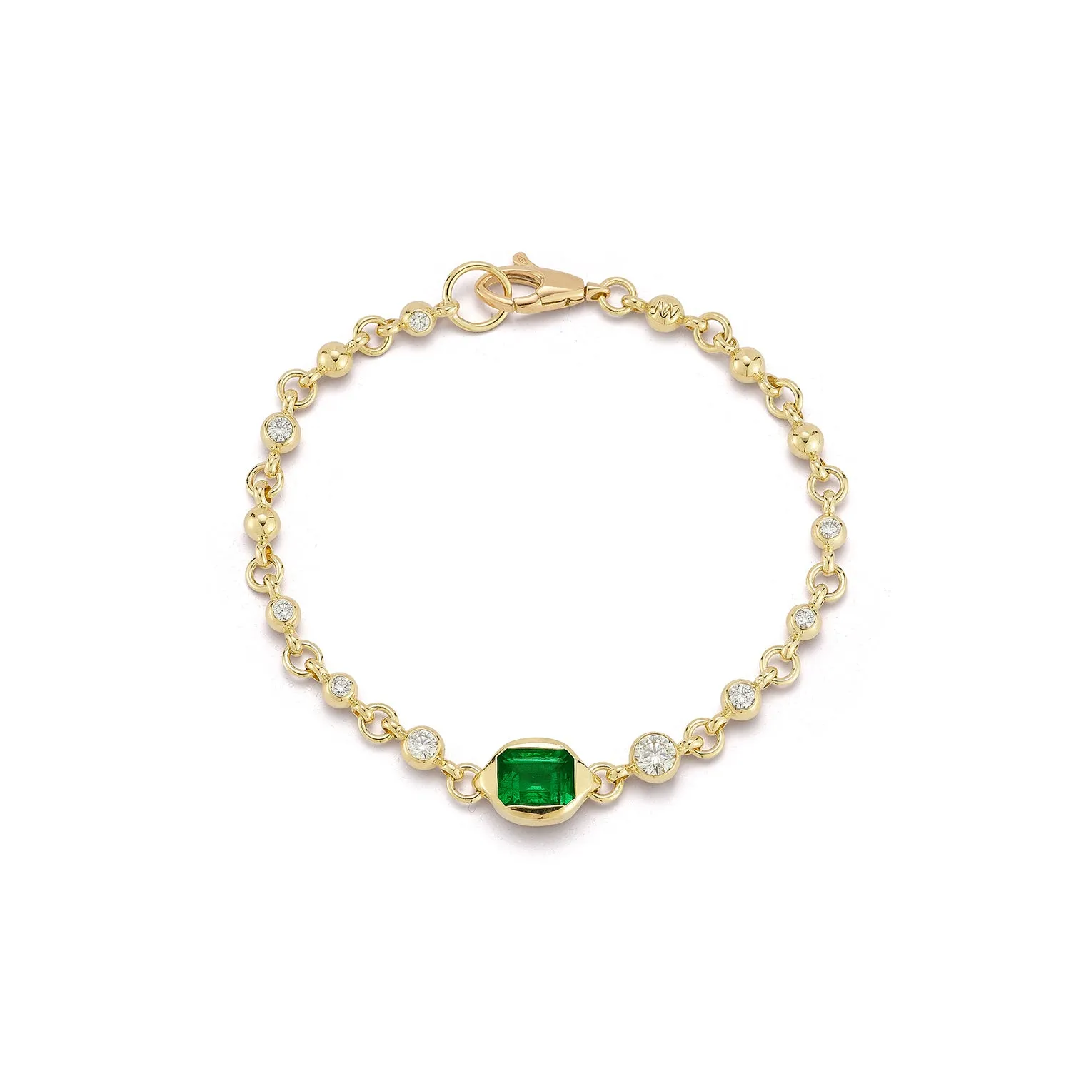 Connexion Emerald and Diamond Ball Bracelet