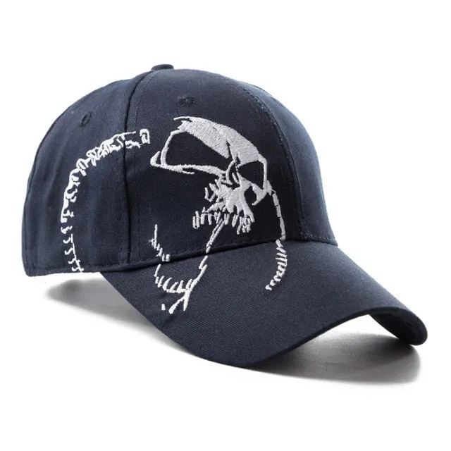 Cotton Skull Clinkz Embroidery Baseball Adjustable Snapback Cap