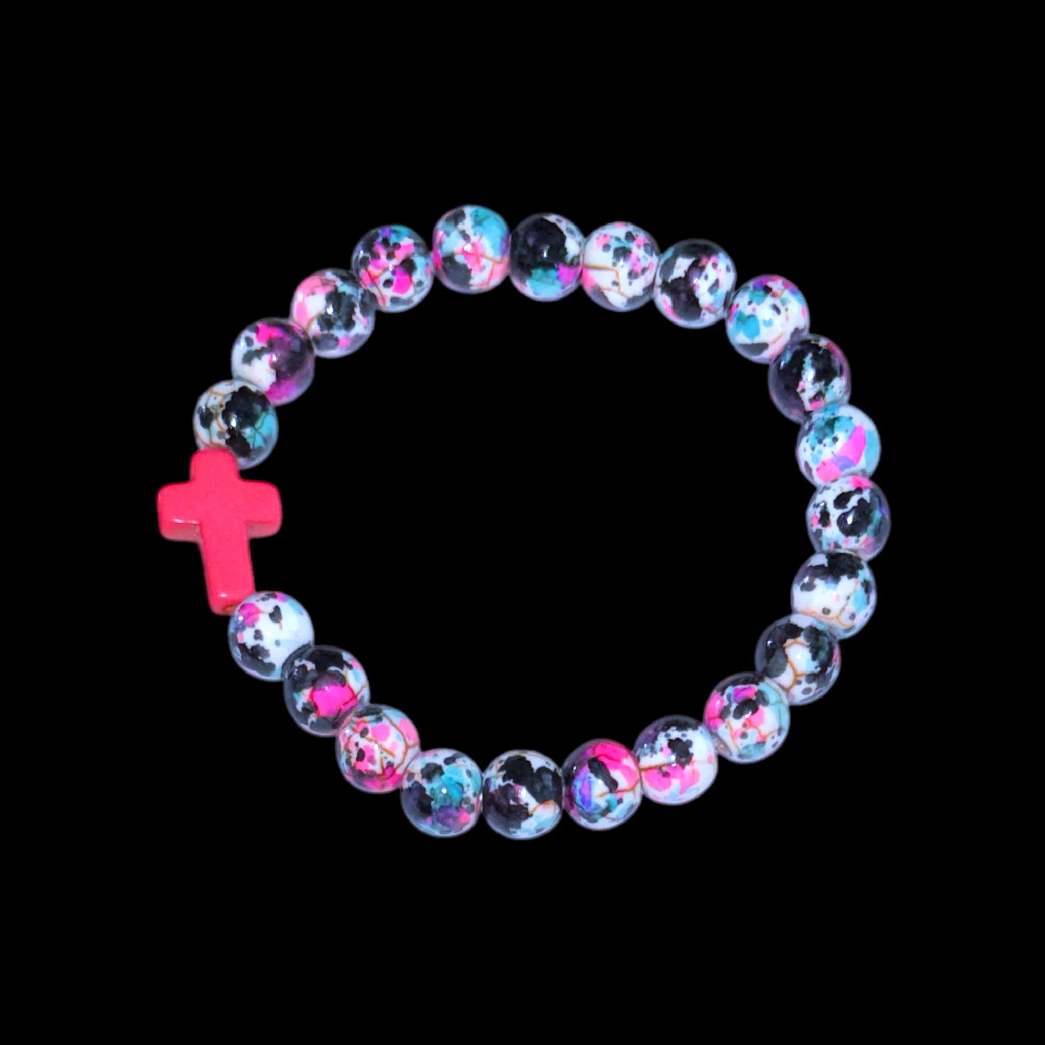Cross Stretch Bracelet - Paint Splash
