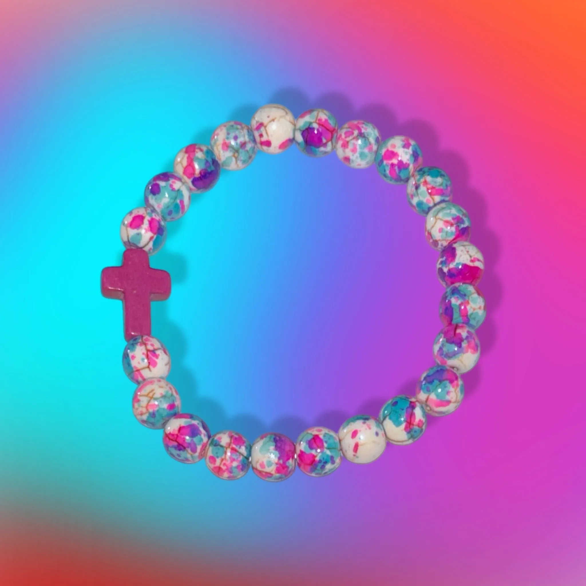 Cross Stretch Bracelet - Paint Splash
