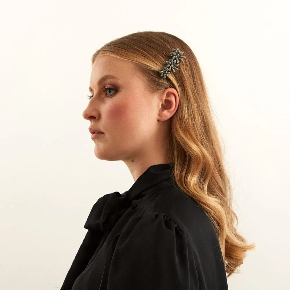 Crystal Three Flower Barrette