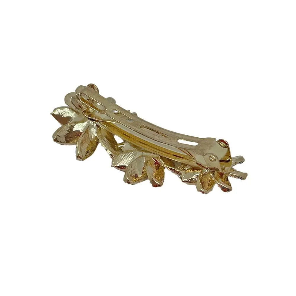 Crystal Three Flower Barrette