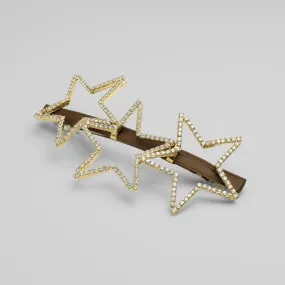 Crystal Three Star Barrette Clip