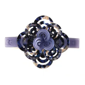 Crystalmood Cellulose Acetate Circle Floral Hair Barrette w/ Rhinestones
