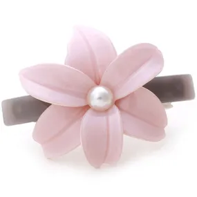Crystalmood Cellulose Acetate Flower w/ Pearl Hair Barrette