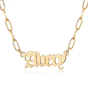 Custom Copper Name Pendant Necklace, Personalized Nameplated Pendant Necklace