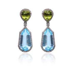 Custom Cut Topaz Earrings