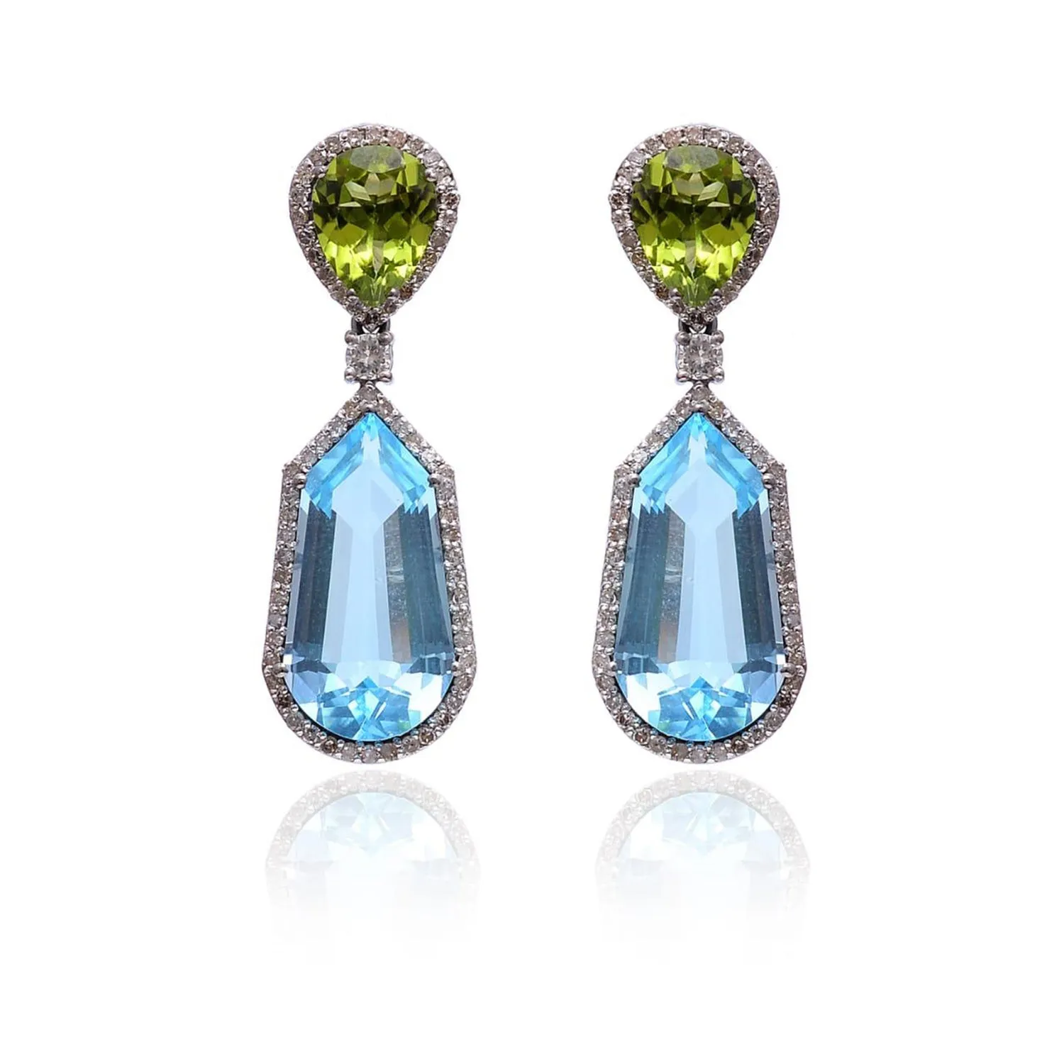 Custom Cut Topaz Earrings