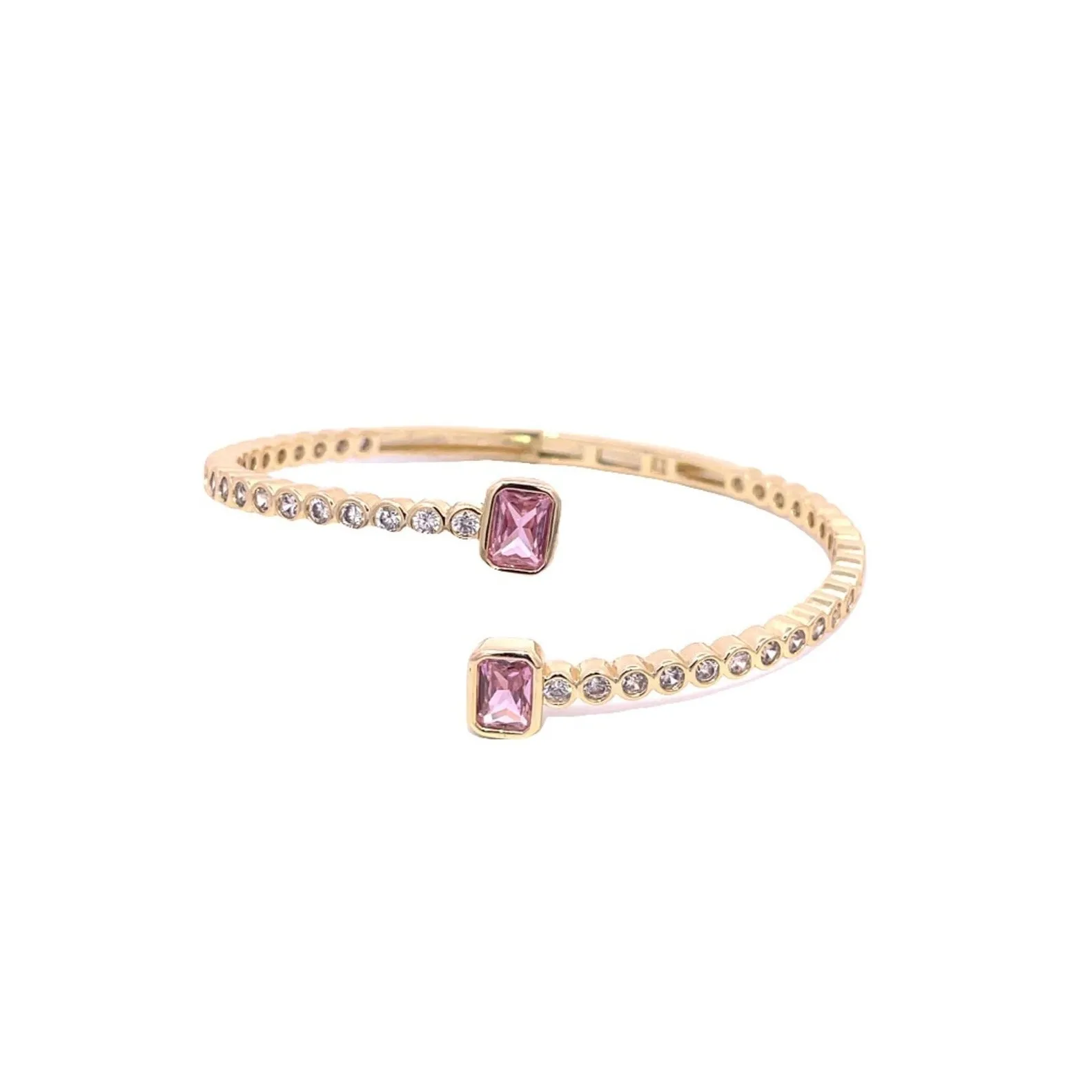CZ Paved Stone Bangle Bracelet (B114)