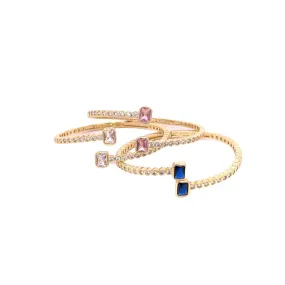 CZ Paved Stone Bangle Bracelet (B114)