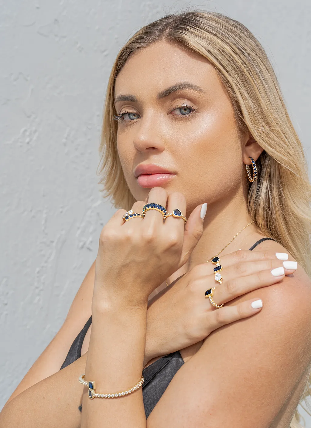 CZ Paved Stone Bangle Bracelet (B114)