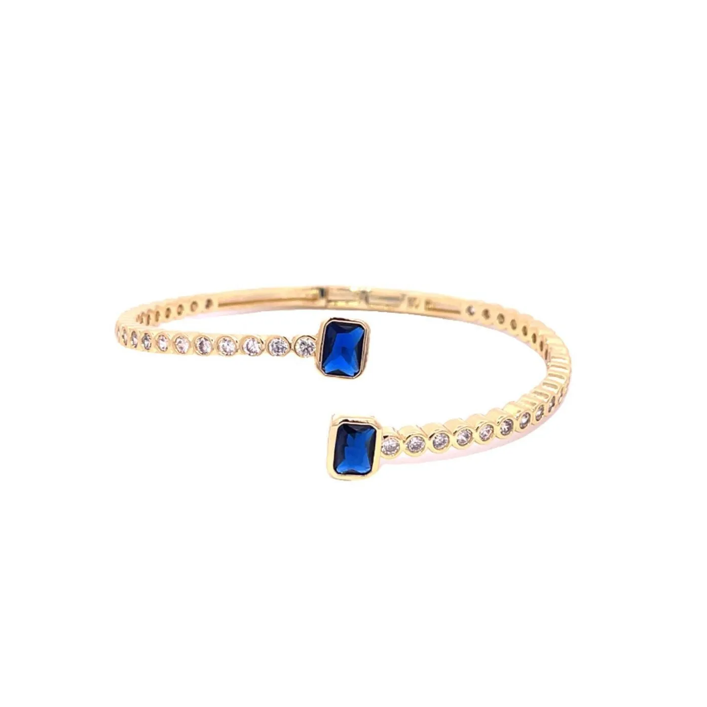 CZ Paved Stone Bangle Bracelet (B114)