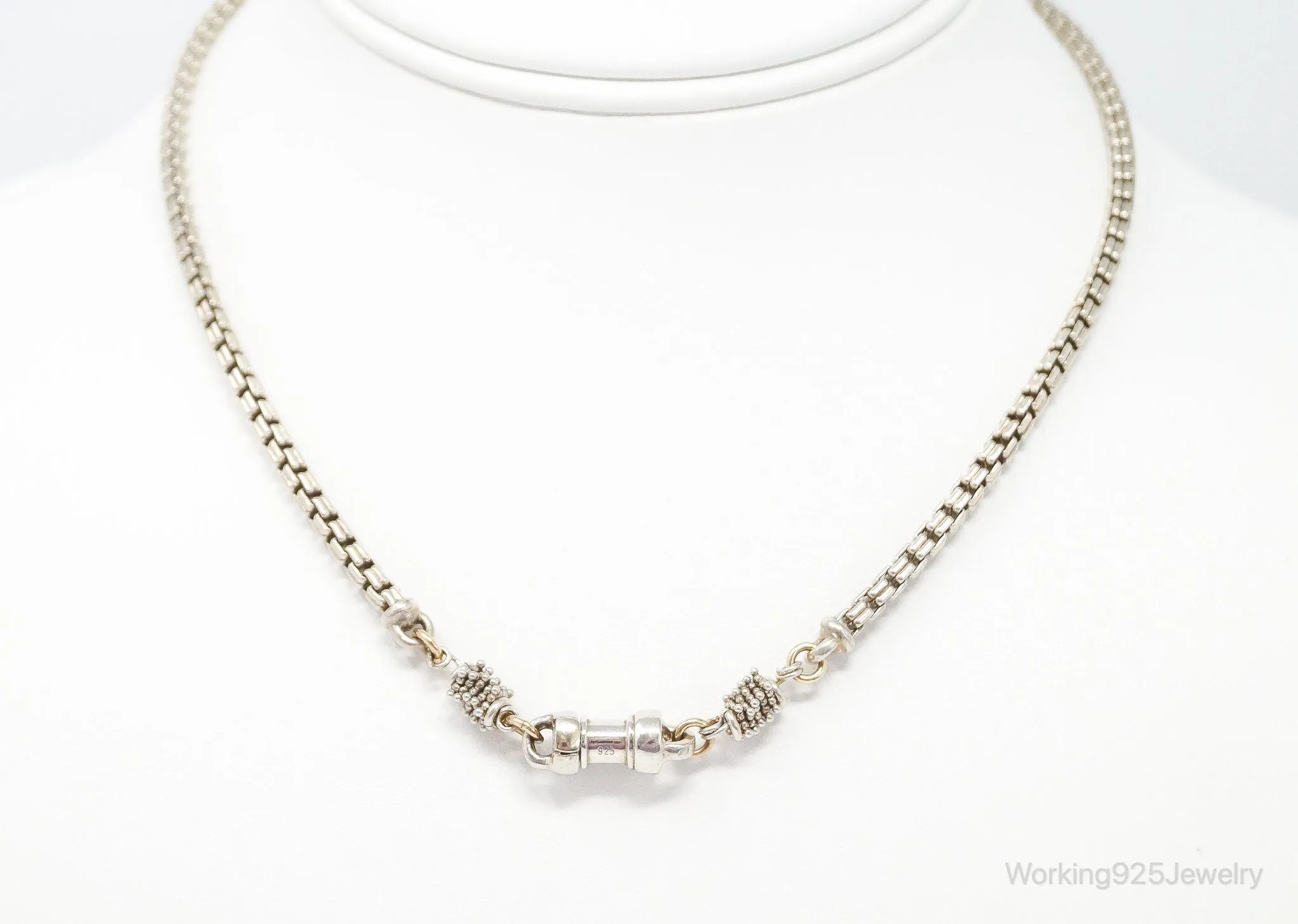 Designer Michael Dawkins 14K Gold Granulated Sterling Silver Necklace