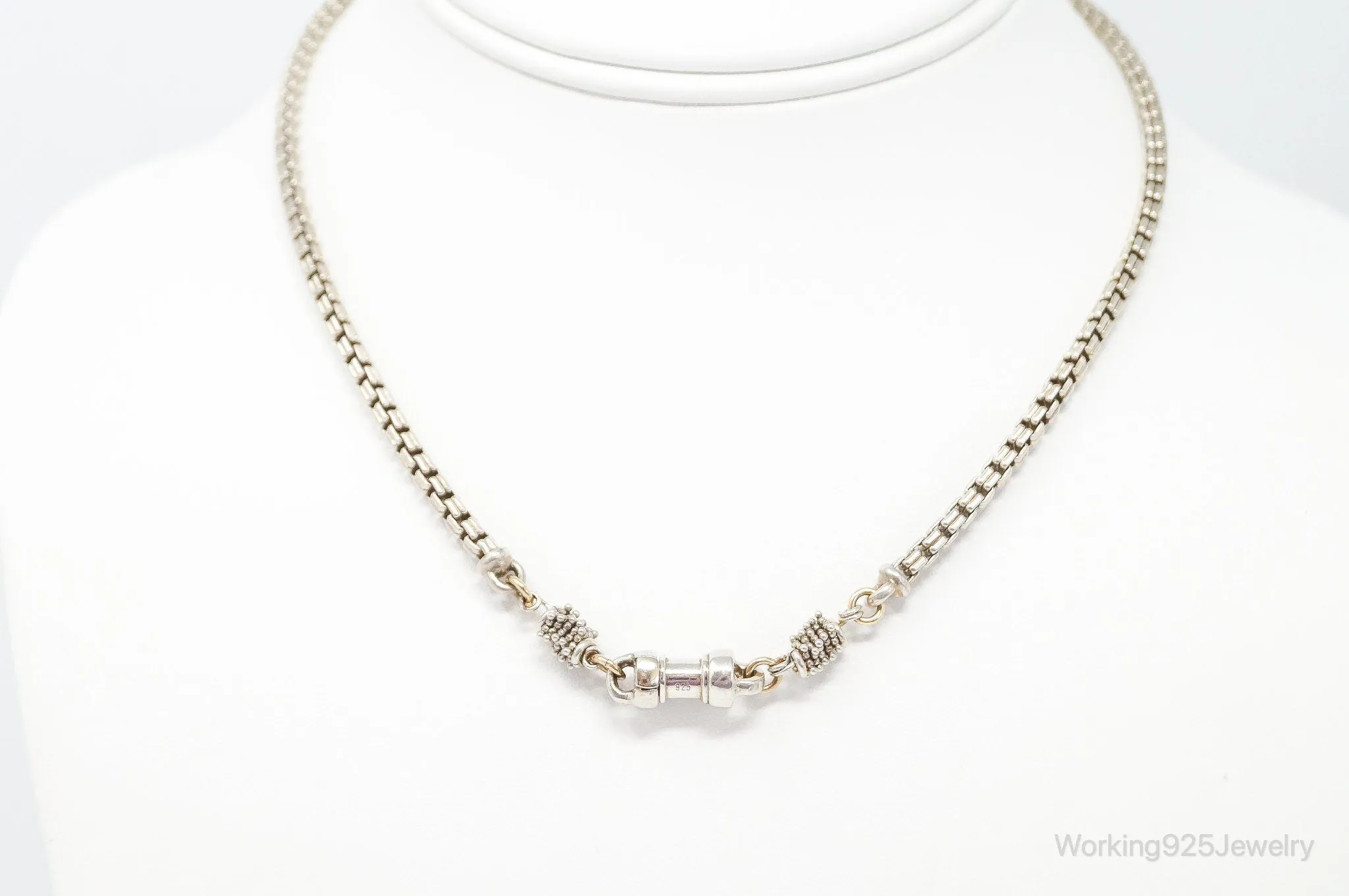 Designer Michael Dawkins 14K Gold Granulated Sterling Silver Necklace