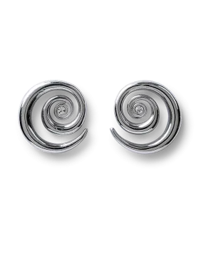 Dove Silver Spiral Earrings