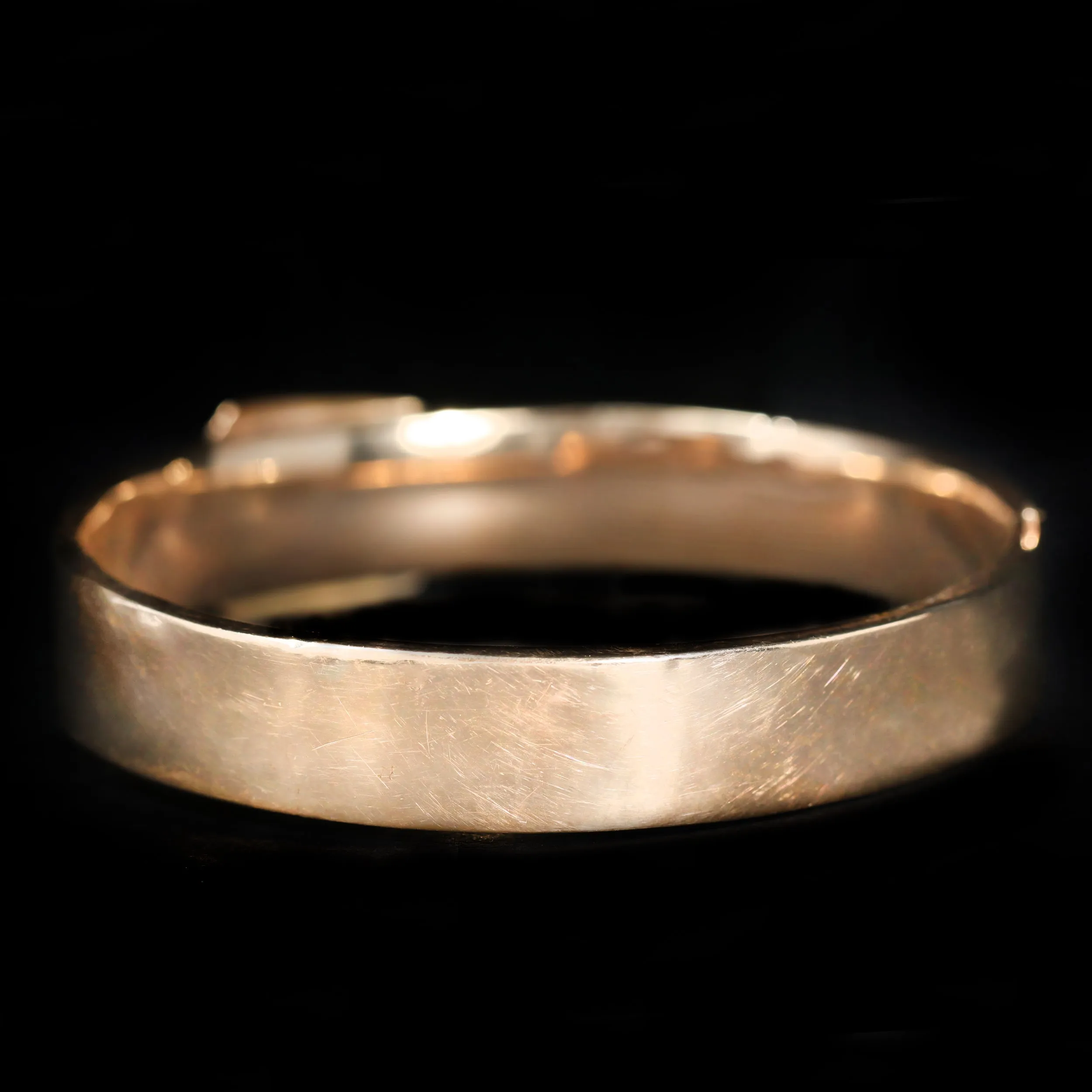 Early 1900s 14K Yellow Gold Buckle Bangle Bracelet