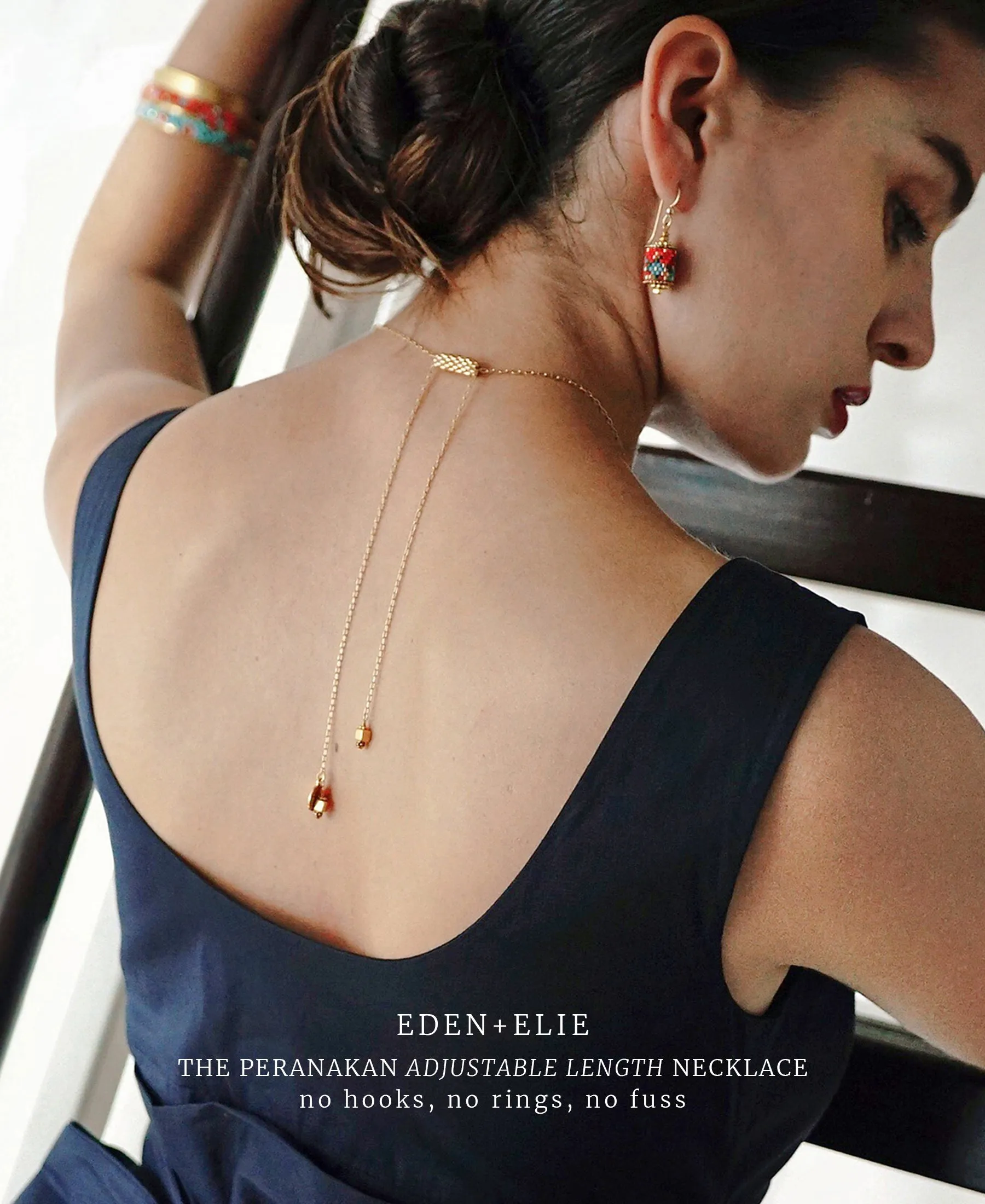 EDEN   ELIE Modern Peranakan adjustable length necklace   bangle gift set - singapore edition