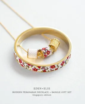 EDEN   ELIE Modern Peranakan adjustable length necklace   bangle gift set - singapore edition