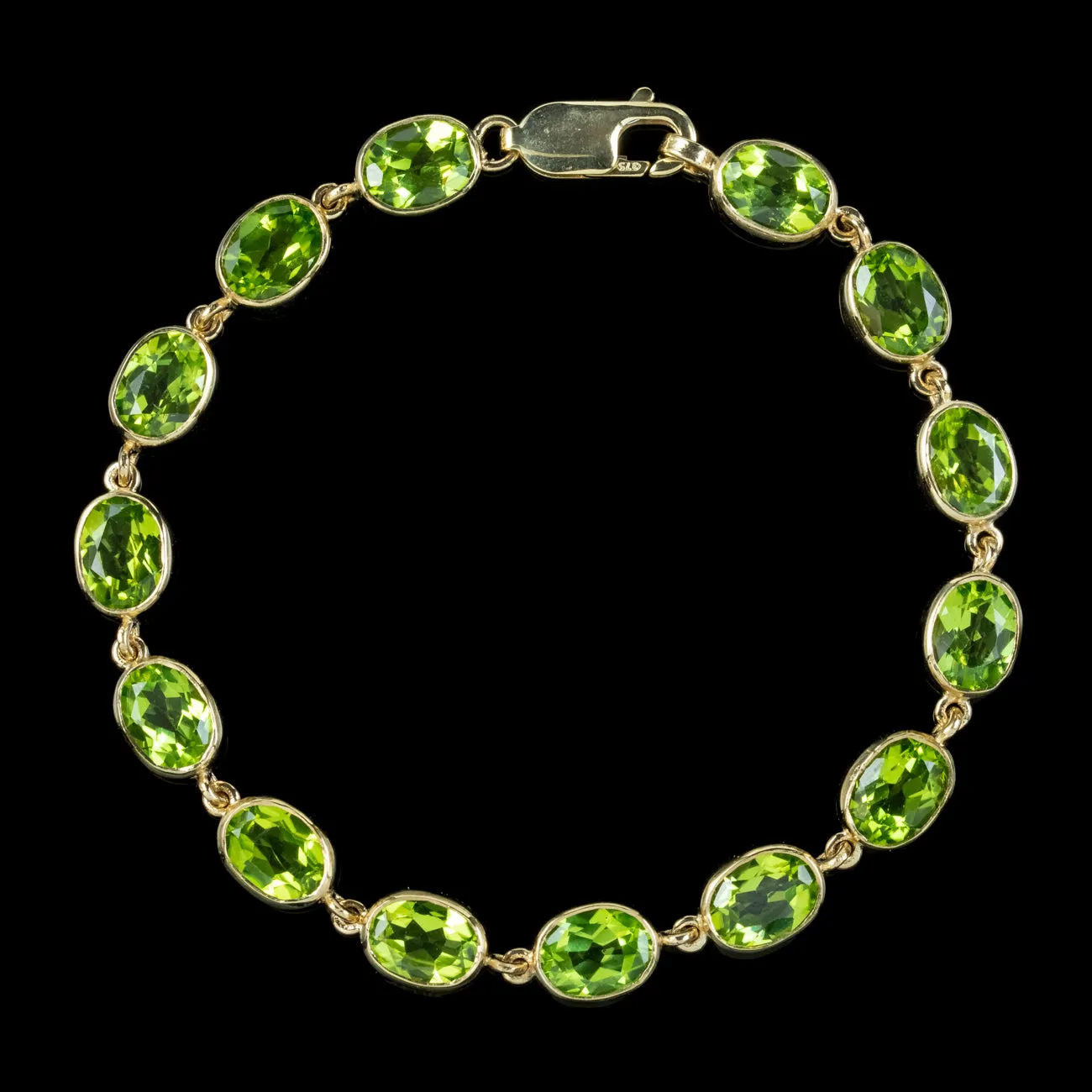 Edwardian Style Peridot Bracelet 9ct Gold