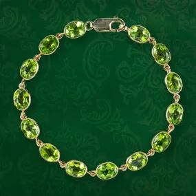 Edwardian Style Peridot Bracelet 9ct Gold