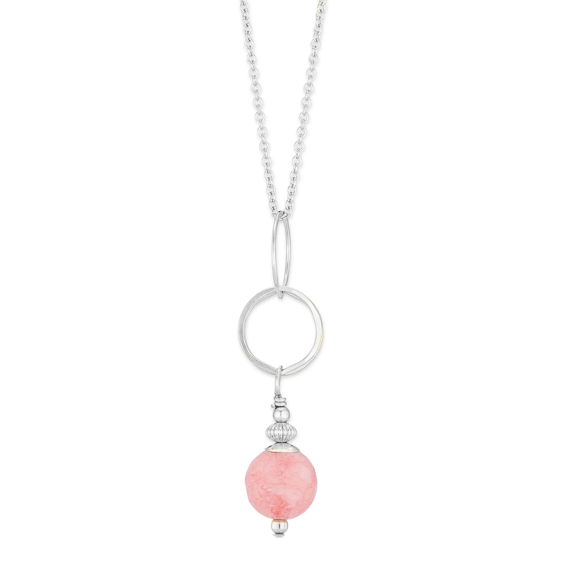 ella drop necklace with pink jade