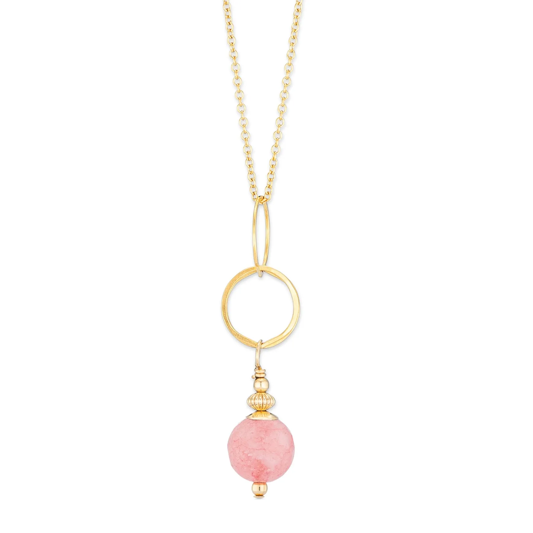 ella drop necklace with pink jade