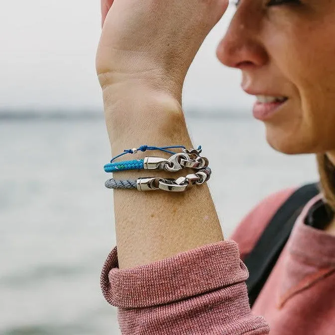 Elsewhere Single Wrap Rope Bracelet with Stainless Steel Brummels