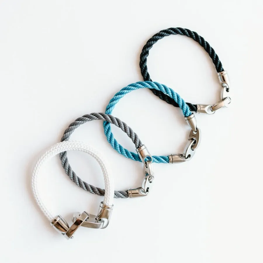 Elsewhere Single Wrap Rope Bracelet with Stainless Steel Brummels