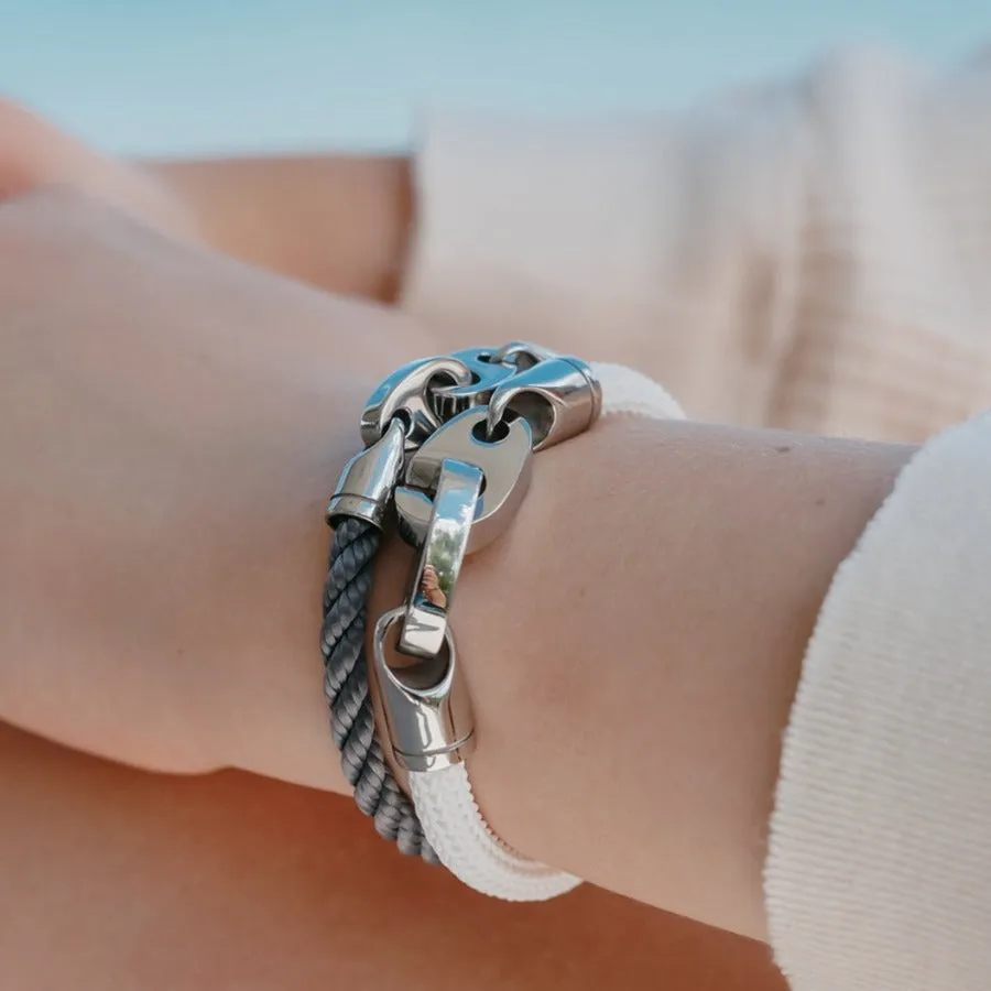 Elsewhere Single Wrap Rope Bracelet with Stainless Steel Brummels