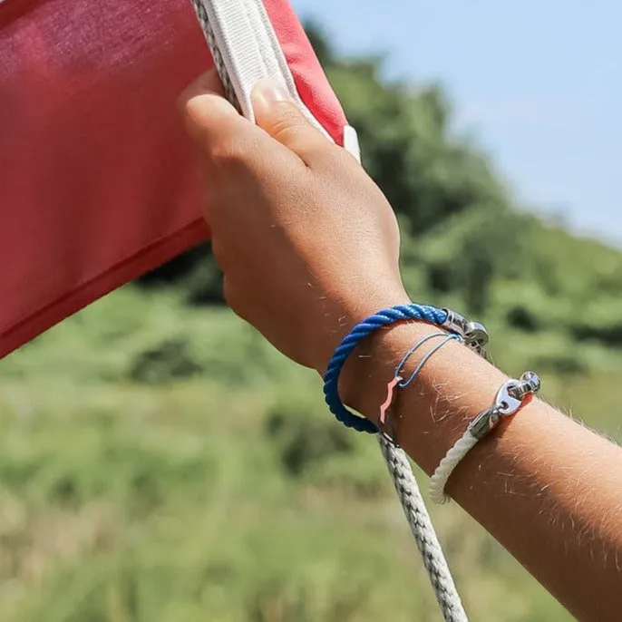 Elsewhere Single Wrap Rope Bracelet with Stainless Steel Brummels