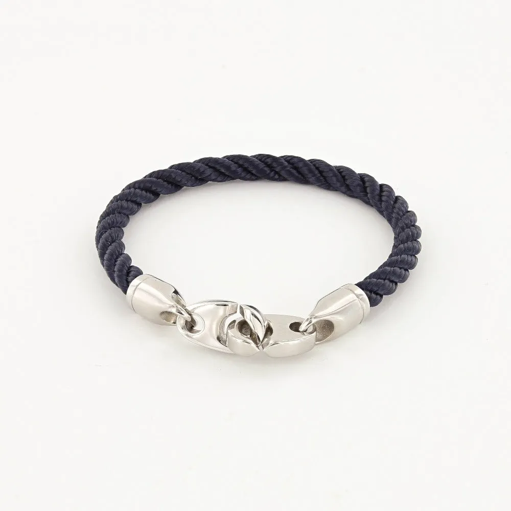 Elsewhere Single Wrap Rope Bracelet with Stainless Steel Brummels