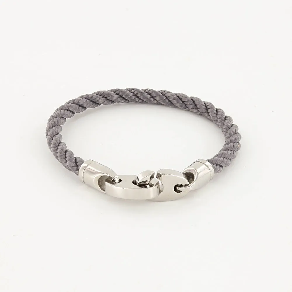 Elsewhere Single Wrap Rope Bracelet with Stainless Steel Brummels