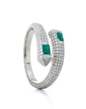 Emerald and Diamond Prism Bracelet
